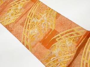 ヱ霞に橋・丸文模様織出し袋帯